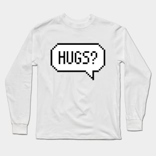 Pixel Art Hugs Speech Bubble Long Sleeve T-Shirt